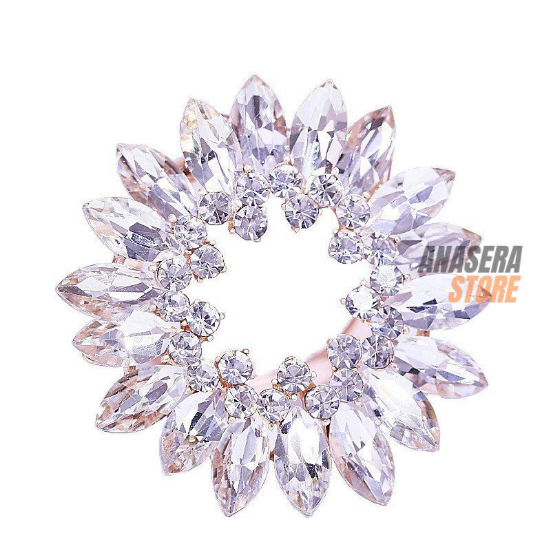 Bros Ring Hijab Mewah Dan Elegan Bros Simple Elegan Bros Cantik Bros Bunga Kristal Premium Bros