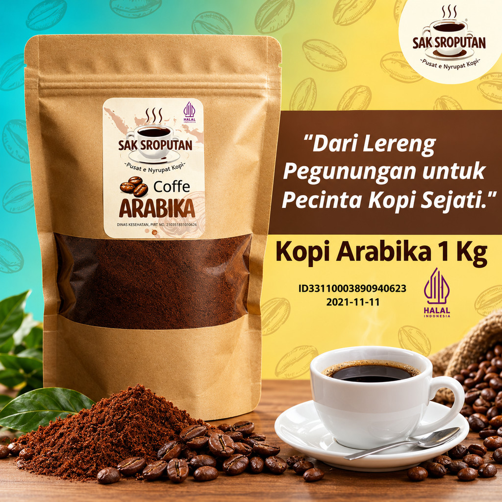 Spesial bubuk kopi Arabika 1 kg asli nikmat mantap terjamin kopi bubuk arabika 1 kg bubuk kopi arabi