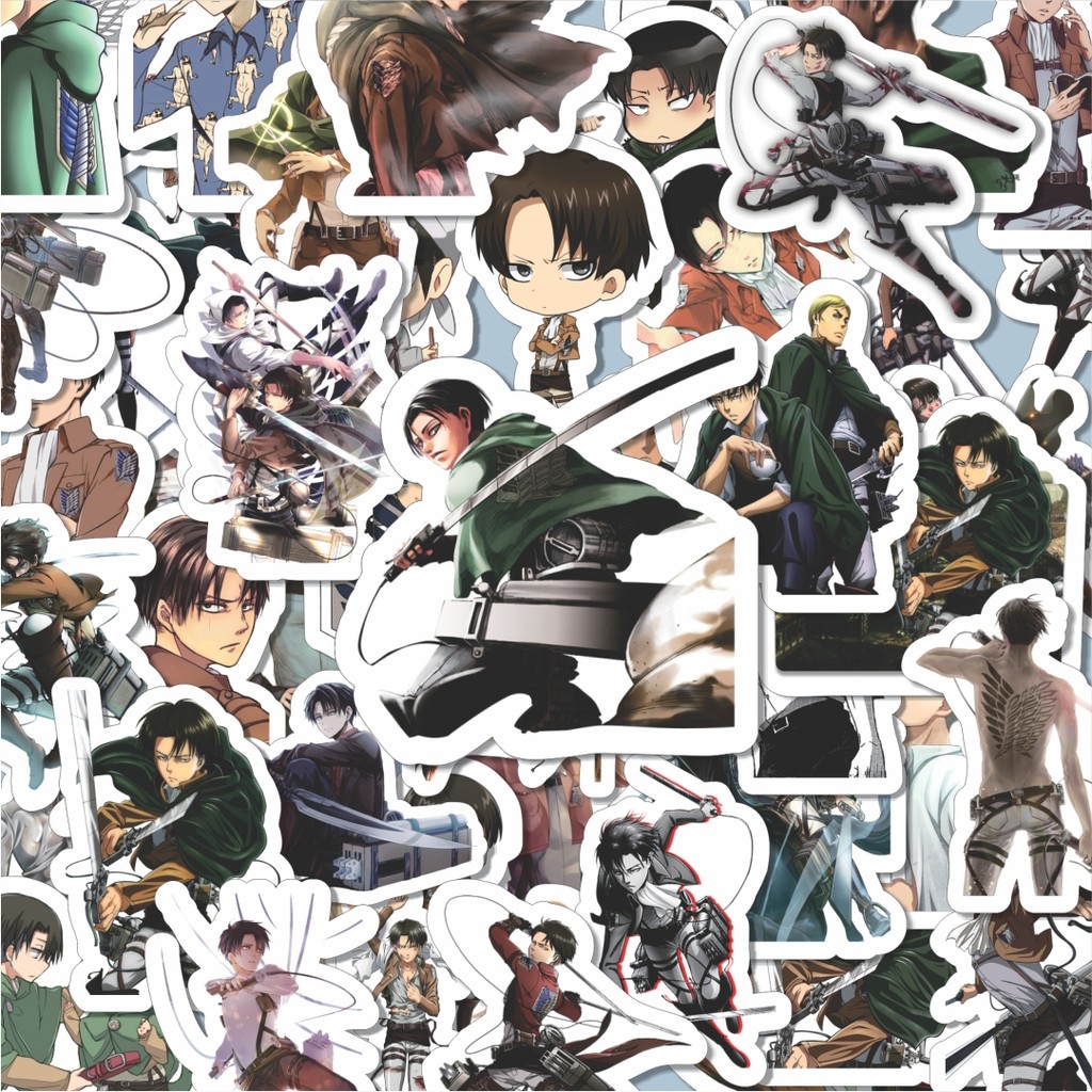 

100PCS Lucu Stiker Anime Attack On Titan Anime Version Levi Ackerman Stiker Aesthetic Stiker Anti Air Stikers Berperekat Waterproof sticker decal buat Motor Helm Buku Journal Koper Casing HP Laptop Botol Minum Hadiah anak