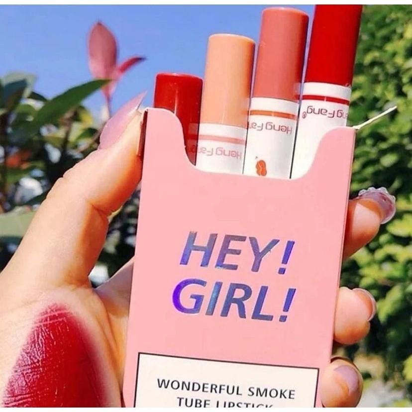[HARGA 1PAKET 4PCS] HENG FANG HEY GIRL LIPSTIK MATTE BEST SELLER Hey Girl Lipstick Korea Original