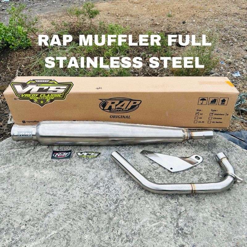 knalpot RAP MUFLER TERBARU FULL STAINLESS cb 125 PLOR nalpot CB 32/35,35 original RAP MUFLER fullset