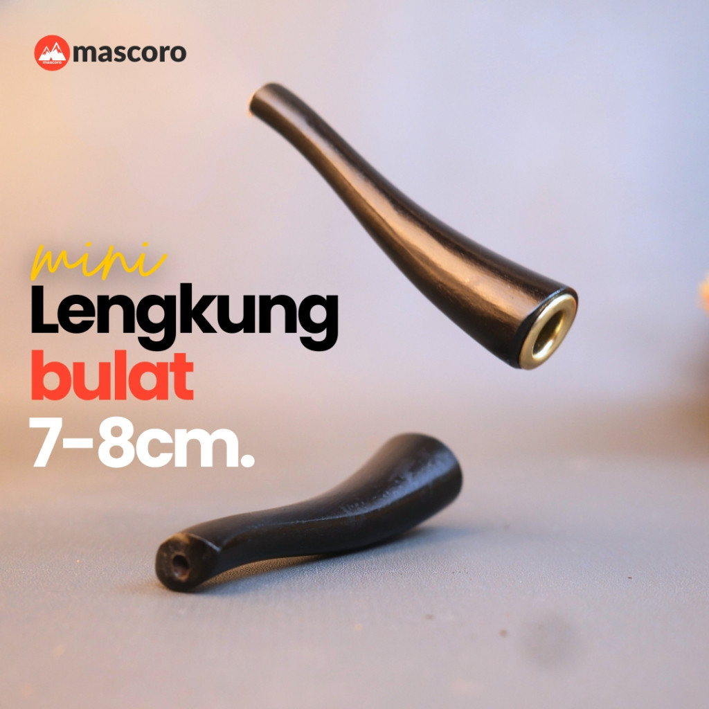 Mini pipa once Cangklong Kelor Hitam – Panjang 7-8cm bulat Multi Lubang, Cocok untuk Kretek, Filter,