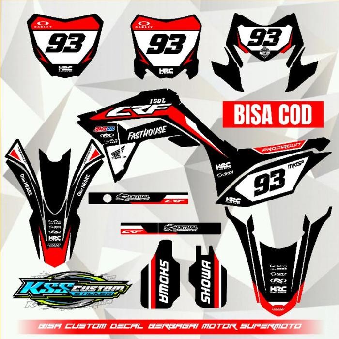 DECAL CRF150L FULL BODY MERAH PUTIH - DECAL CRF 150 L SIMPEL - DECAL CRF 150 L FAST HOUSE decal hudg