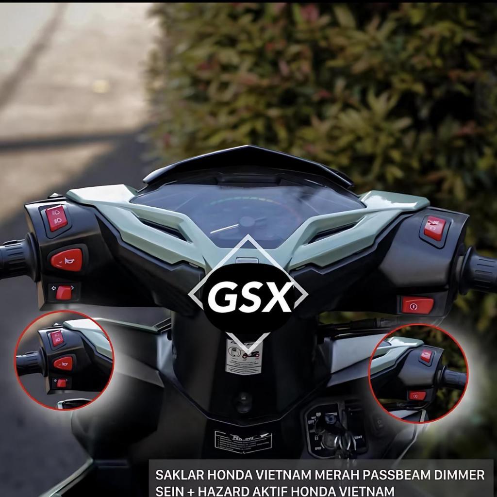 PAKET TERMURAH Saklar Vietnam Tombol Saklar Vietnam Merah Sein Hazard Pass Beam Honda Vario Beat Len