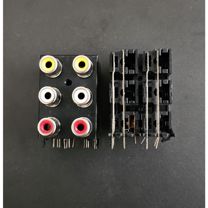 Socket Soket Female RCA 6 Slot Lubang Vertical Konektor AV - Kotak ...ELEKTRO