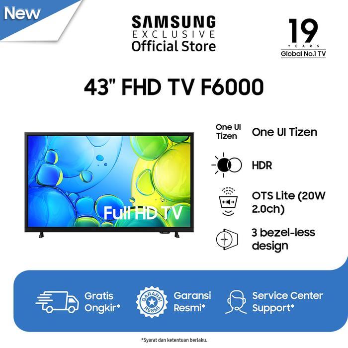 Samsung 43" FHD F6000 TV | HDR | OTS Lite | One UI Tizen UA43F6000FKXXD UA 43F6000 43F 6000 43 INCH