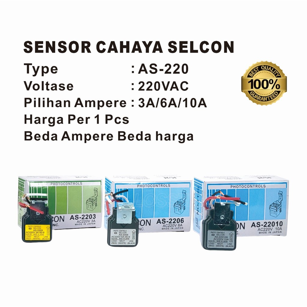 Photo Cell  Sensor Cahaya SELCON 3A/6A/10A .