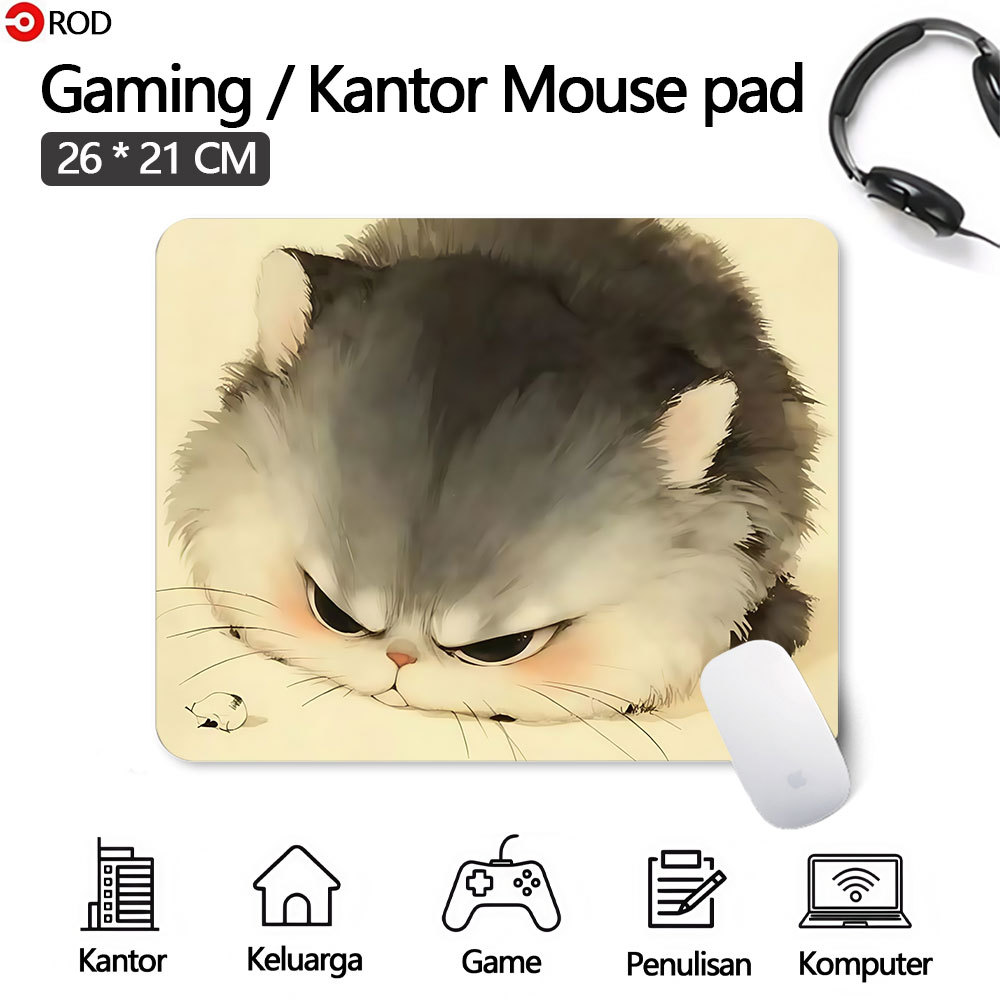 Mousepad 26*21cm Mouse Pad Anti Selip Desk Mat Large MousePad Long Mouse Pad Komputer Animal Cat-5