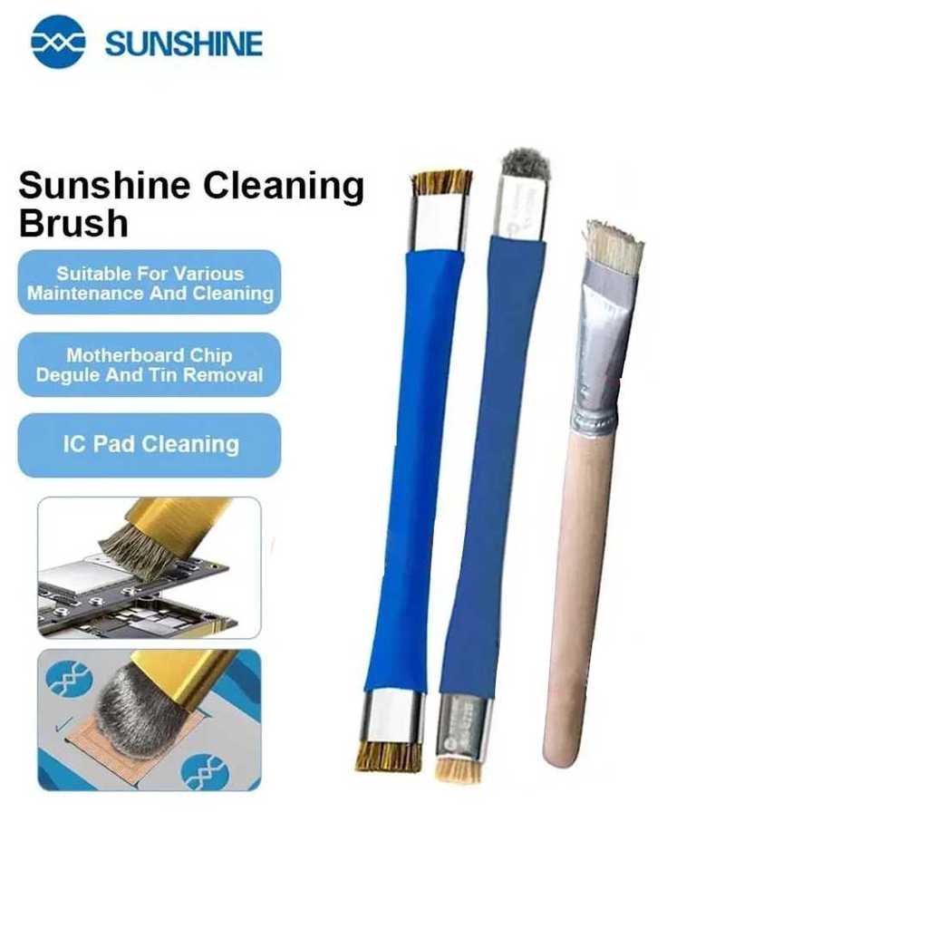 SUNSHINE Set Kuas Pembersih Papan PCB Double Headed Anti Static - SS-022B