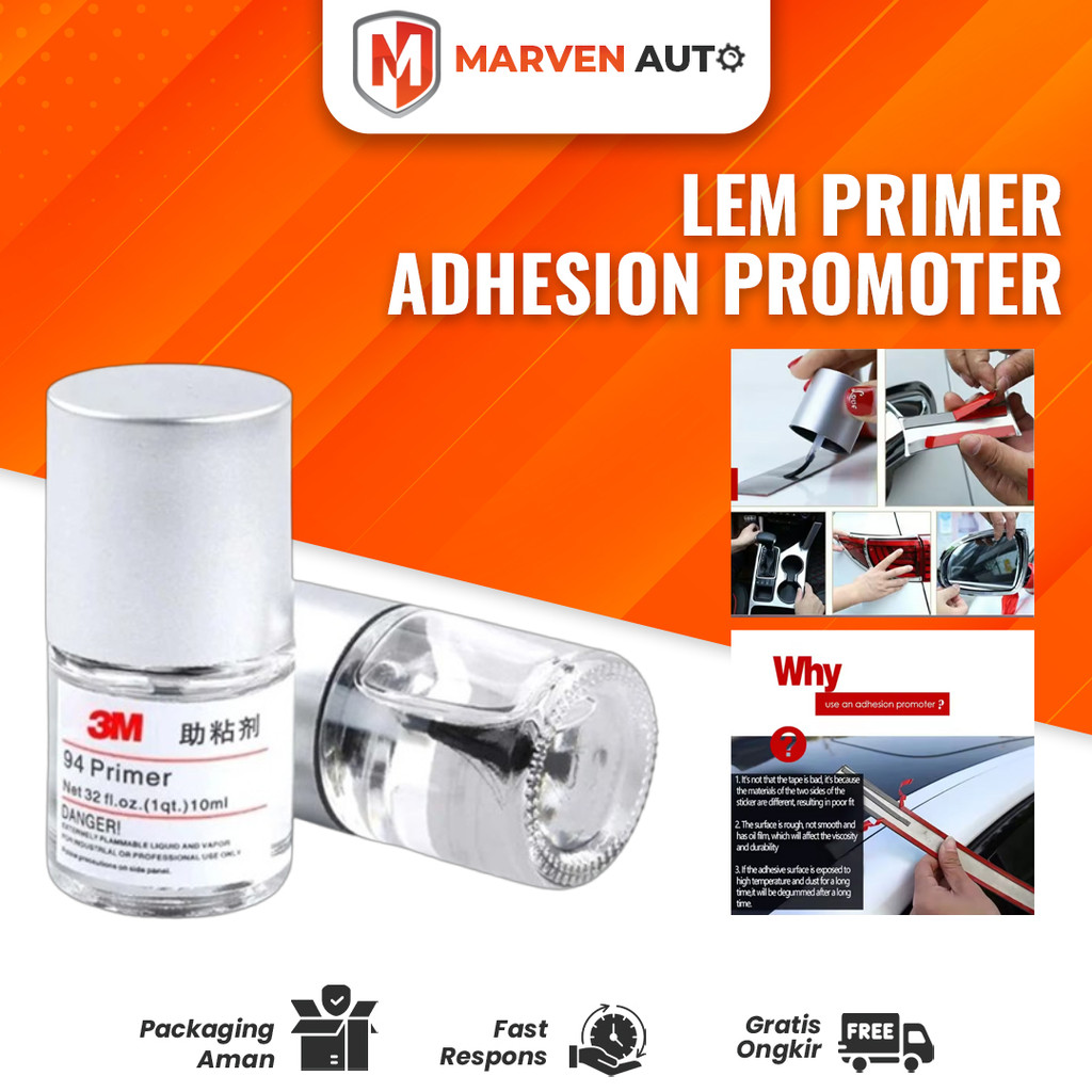 Lem Primer Double Tape 10ml – Perekat Talang Air, Body Mobil & Kaca Super Kuat Tahan Lama