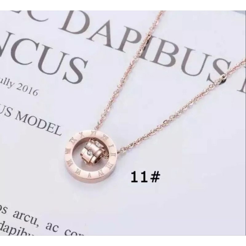 Kalung Titanium Rose gold Liontin ring lingkaran