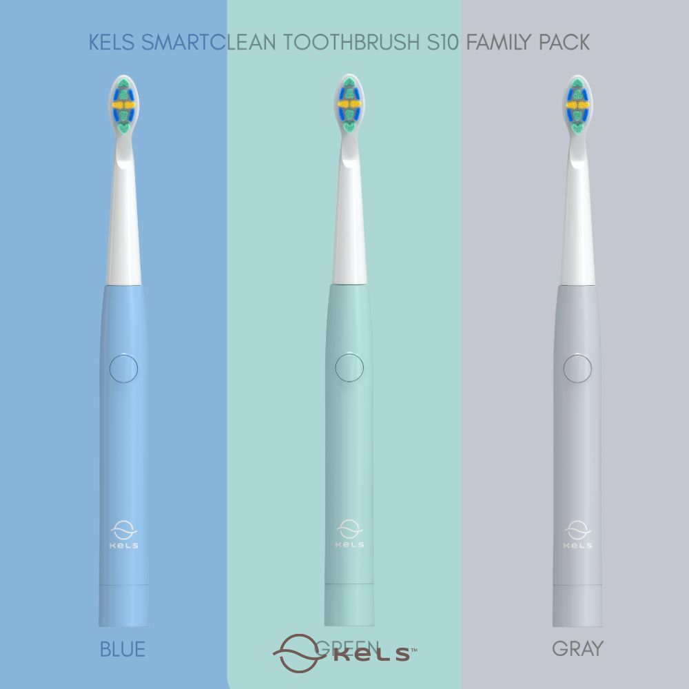 Kels Set 3 Pcs Sikat Gigi Electric Smartclean S10 Family Pack - Mix