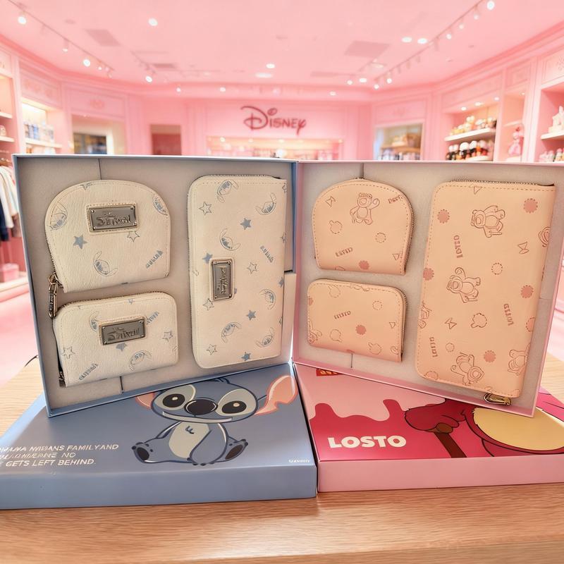 DISNEY{EXLUSIVE  SHOP} Original Set Dompet Stitch Series JR2006 Leather PU Blue 1kg Include Box Tas 