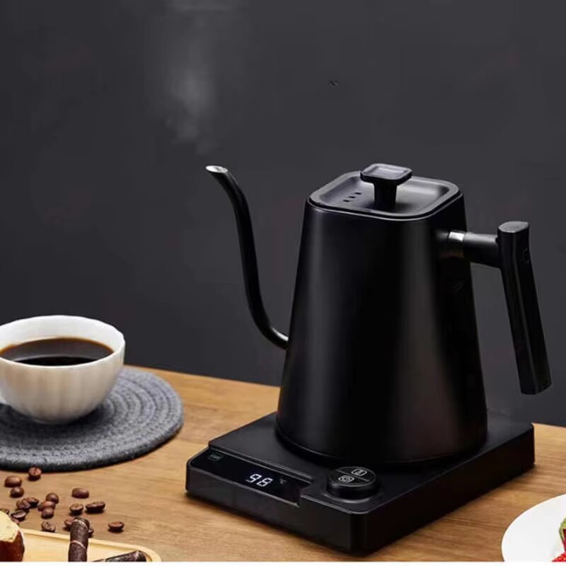 Intelligent Temperature Controlled Hand Brewed Coffee Pot Stainless Steel Fine Mouthed Electric Heat