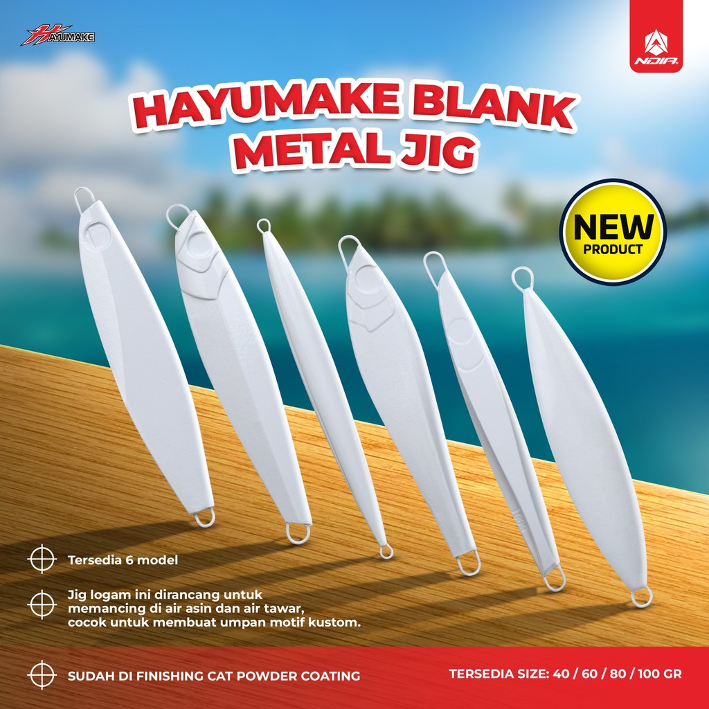Hayumake Blank Metal Jig 80gr | Jig80g | MetalJig80gram Finishing Cat Powder Coating