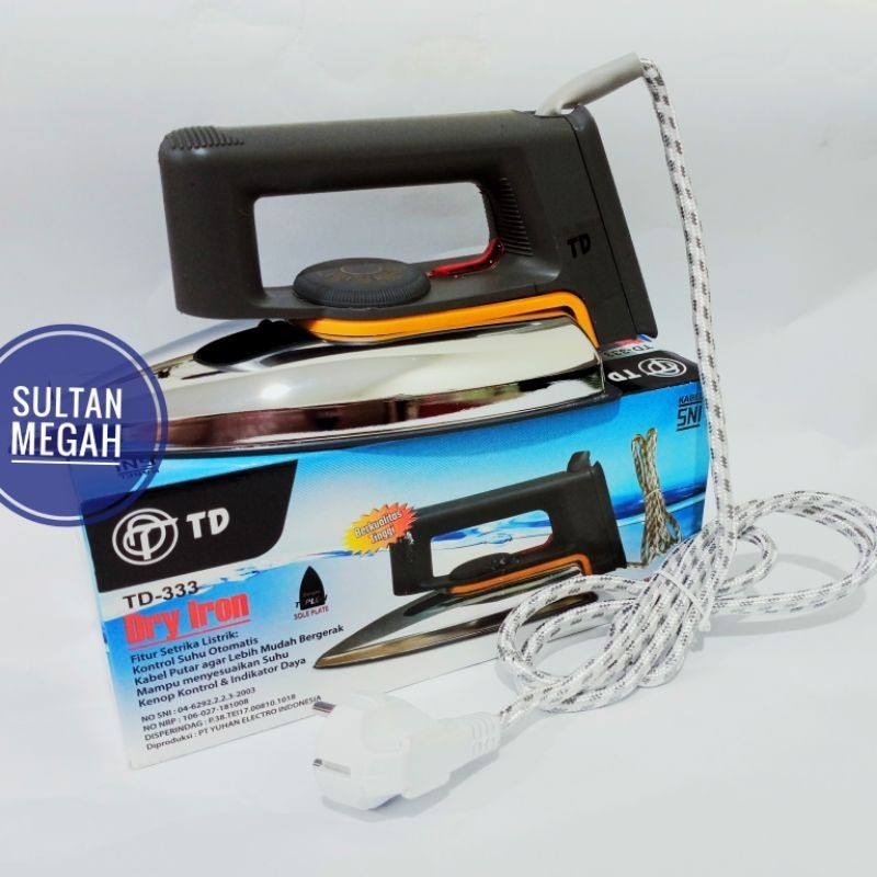 Setrika Listrik TD 333/Setrika Murah Awet Merk TD