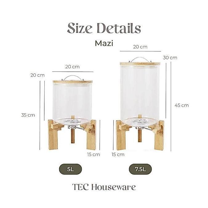 Waze- Tecmazi Rice Dispenser Tempat Penyimpanan Beras Wooden Rice Dispenser Dispenser Beras Kayu Tem