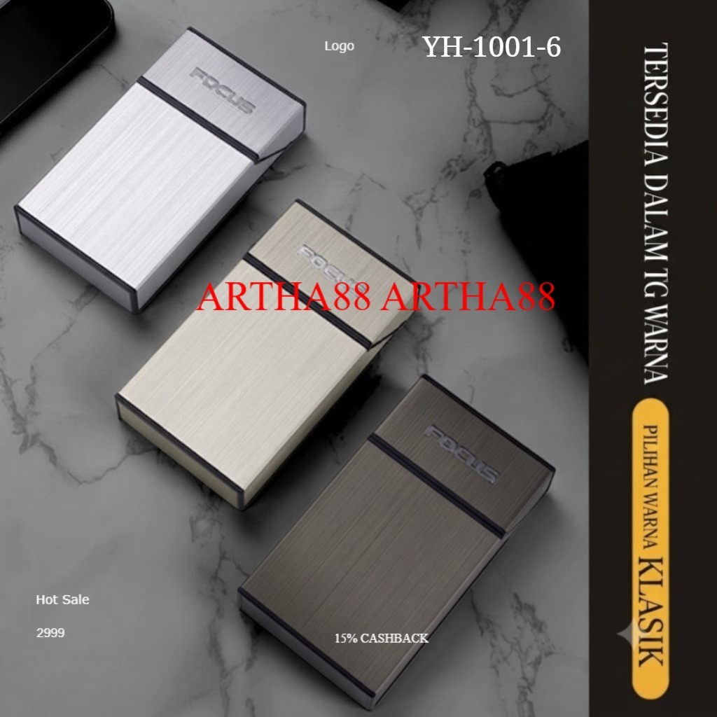 KOREK  YH-1001-6 API Unik Keren Kotak Penyimpan Rokok & Korek Isi 20