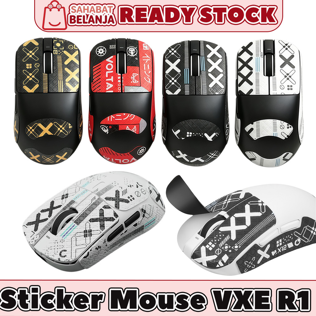 Stiker Anti Slip Mouse VXE Dragonfly R1 Grip Tape Premium Tingkatkan Kontrol Tahan Aus Lindungi Mous
