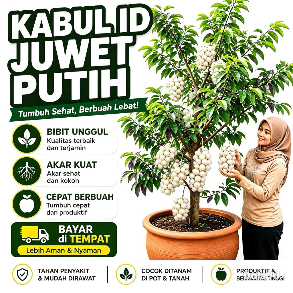 Bibit Buah Juwet putih susu Tanpa Biji Okulasi