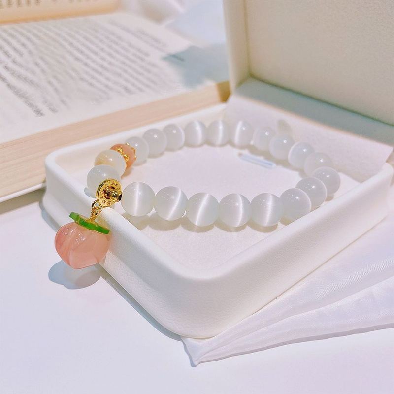 Persik/Strawberry/Gelang/Batu Mata Kucing/Jimat Keberuntungan/Hadiah