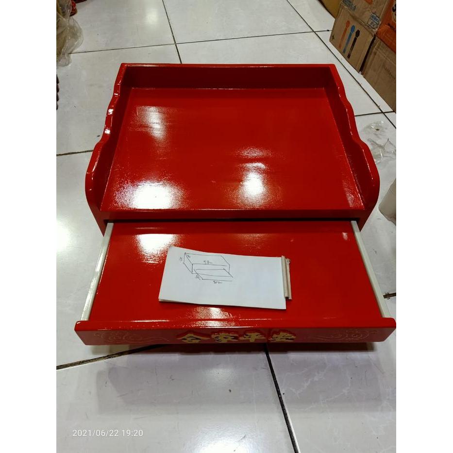 Altar Meja Sembahyang Gantung - Tecukong / Thikong / Leluhur 30 x 38 - Merah Naga