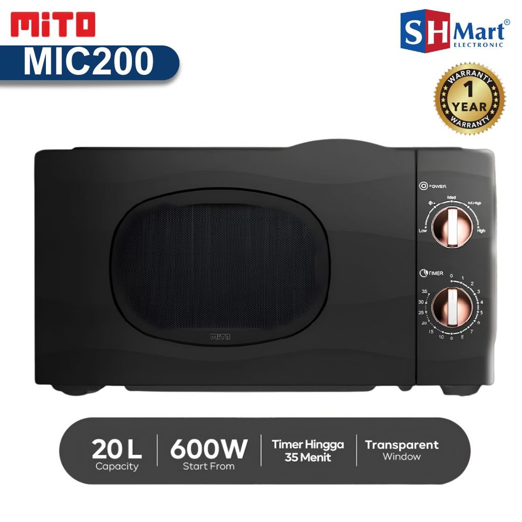 Mito Microwave Oven Kapasitas 20 Liter Low Watt MIC200 Garansi Resmi (MEDAN)