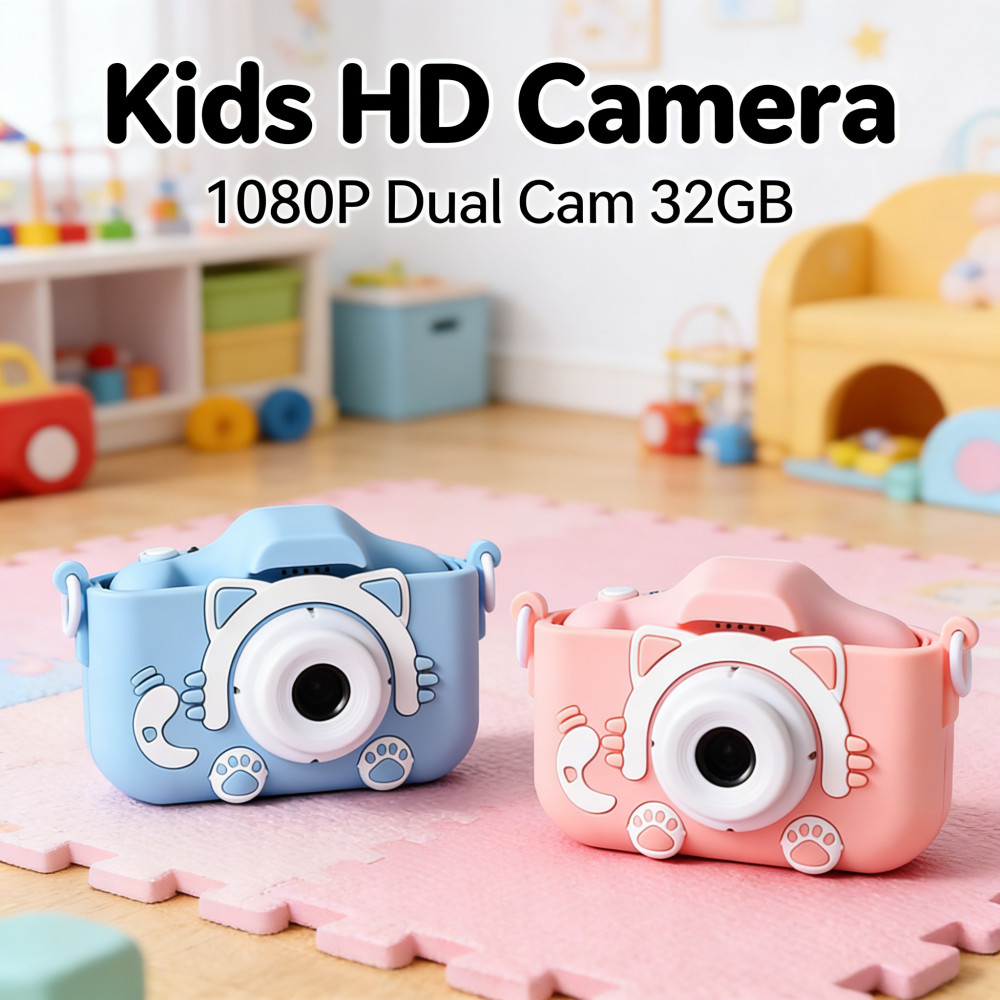 Mini Digital Kamera 1080P Dual Cameras Anak Ulang Tahun Anak Hadiah Kamera