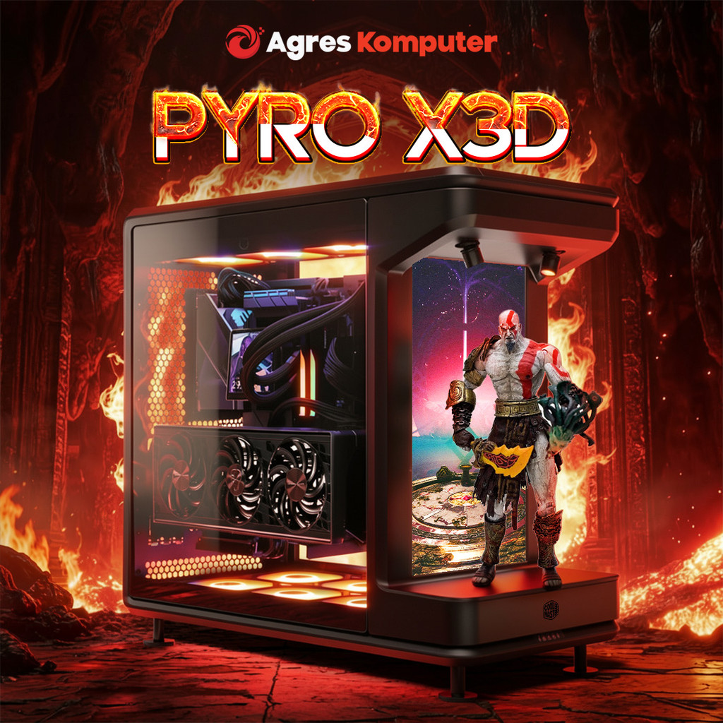[NEW] AGRES PYRO X3D PC RYZEN 7 9800X3D RTX 5070 TI 16G/ 32GB 512GB RAKITAN PC GAMING