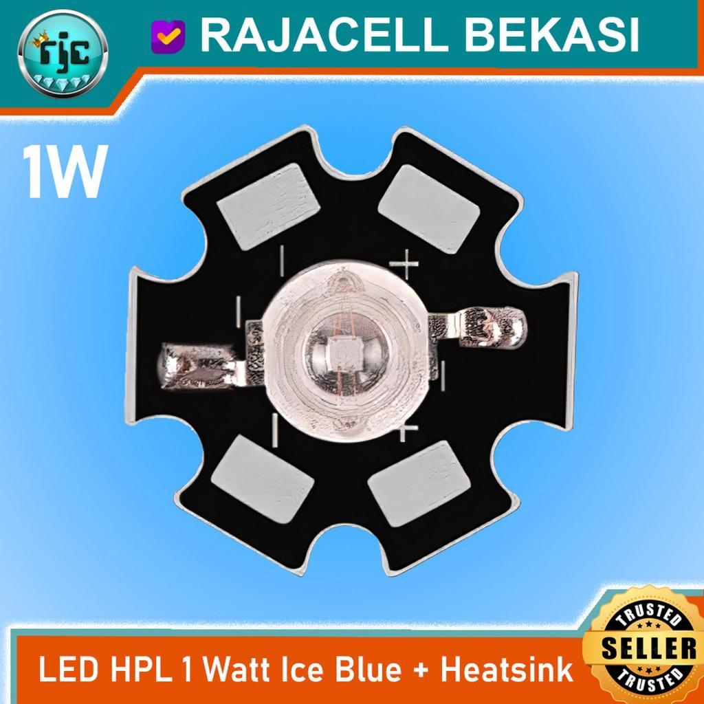 RJC High Power Led HPL 1W Ice Blue Biru Tosca 1 Watt 3.2-3.4V 490-495nm 350mA + Heatsink