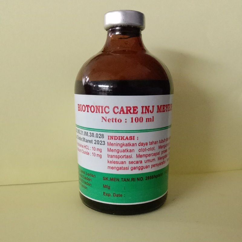 Biotonic Care Inj. Meyer 100ml/obat stamina untuk hewan    BERKUALITAS