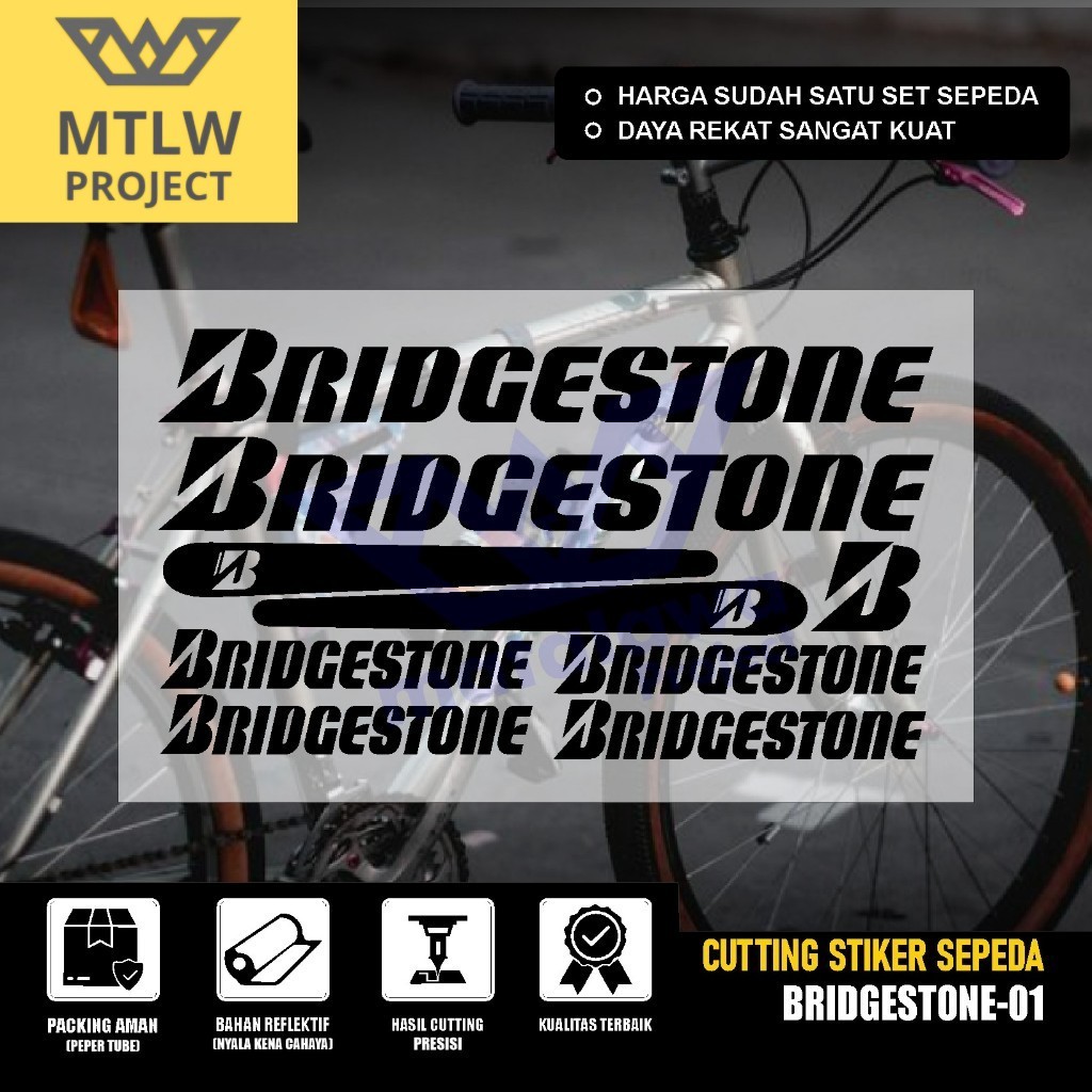 Cutting Stiker Sepeda Bridgestone Sticker polet decal aksesoris Frame Fixie mtb Kalcer Set 01
