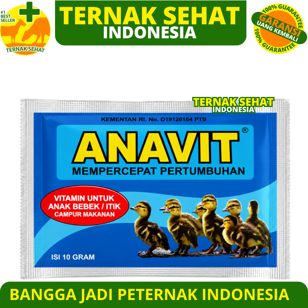 ANAVIT 10 GRAM EKA FARMA - Vitamin Anak Bebek Itik Mempercepat Pertumbuhan - Vitamin DOD Anak Bebek