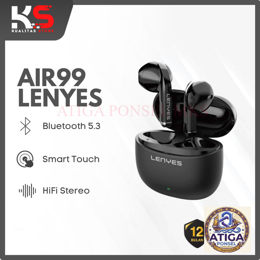(MKS) LENYES EARPHONE WIRELESS TWS V5.3 EARBUDS SMART TOUCH HIFI STEREO AIR99