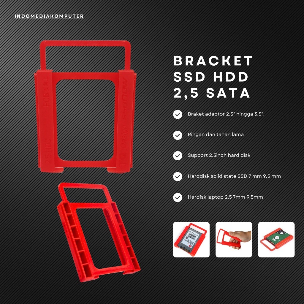 Bracket SSD HDD 2.5 Inch SATA Plastic 2.5 To 3.5 SSD HDD  Plastic Bracket Bracket SSD HDD 2.5