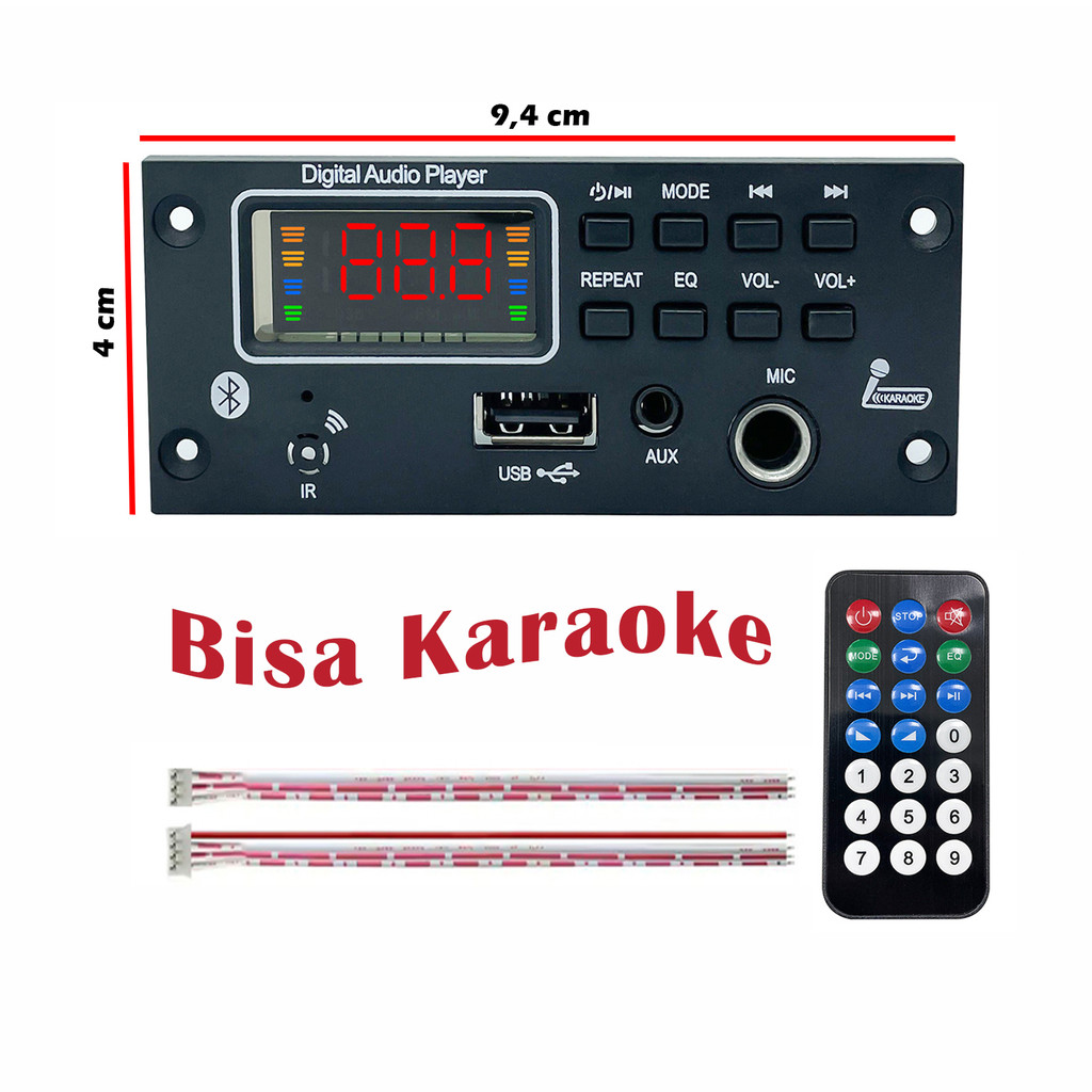 Modul MP3 Bluetooth Karaoke Hiburan Lengkap dengan Daya 5V-12V DC