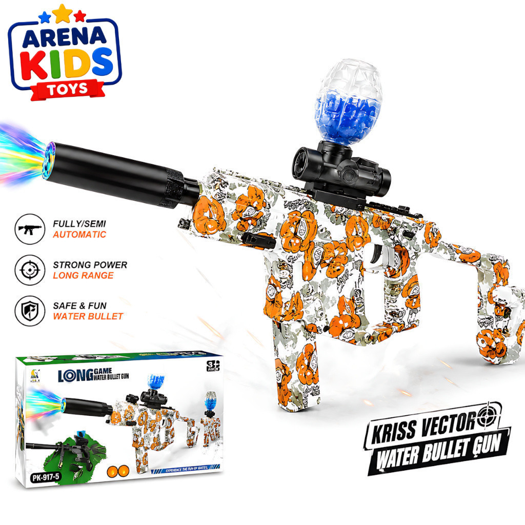 D-6654/WH40-1 KRISS VECTOR FULLY/SEMI AUTOMATIC Mainan Pelontar Gel Lampu LED Remaja Hobi Bidik