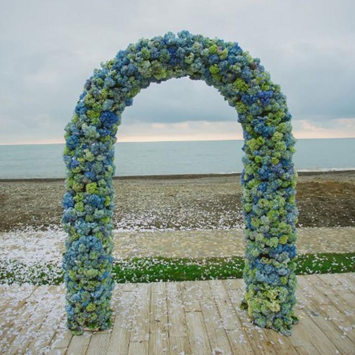 Wedding Arch Lingkar Pergola Besi Dekorasi 2 Layer 240x140cm Backdrop Pernikahan Photobooth