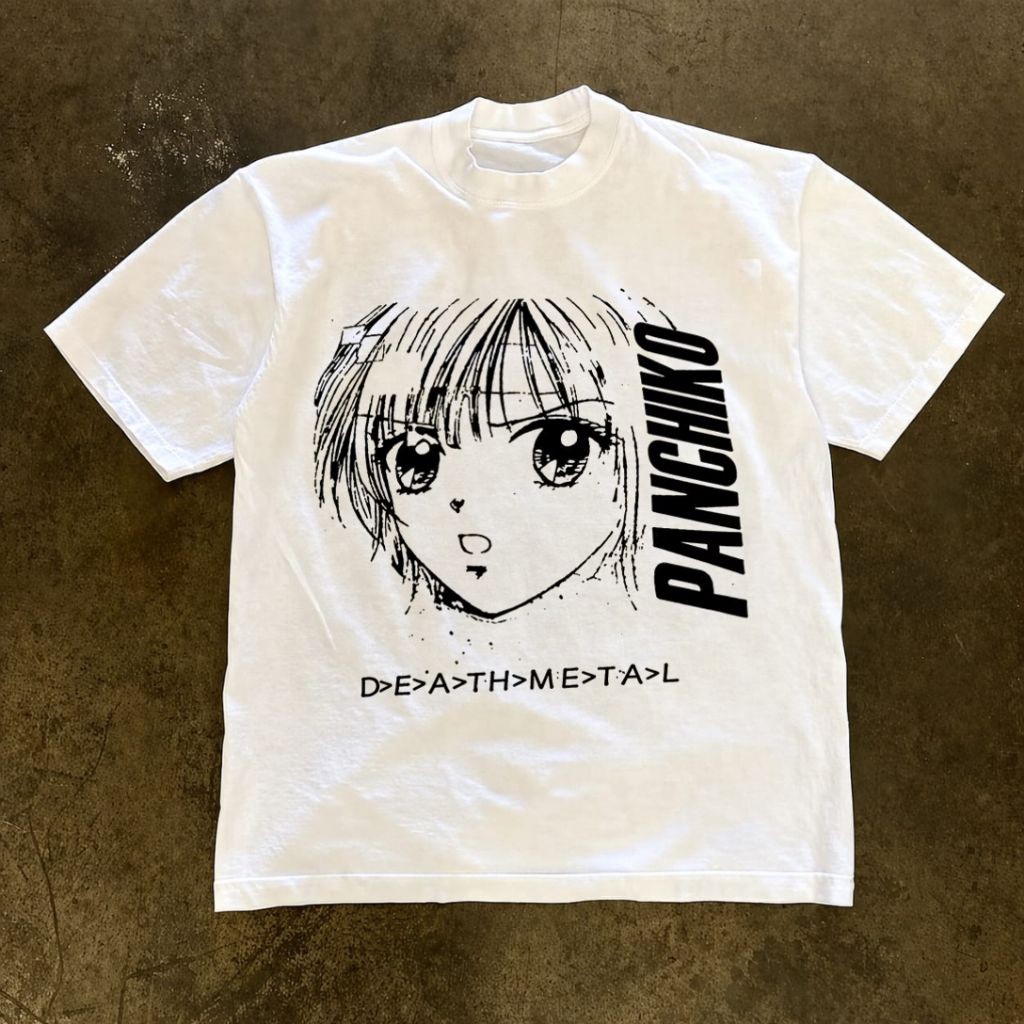 Kaos Pria TerlarisKaos Retro Japan Anime Panchiko Metal White Baju Combed Premium 24s Pria dan Wanit