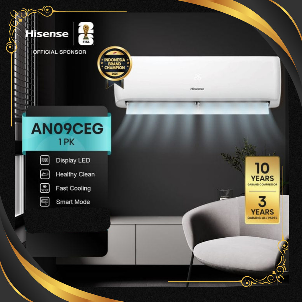 [PROMO] AC HISENSE 1 PK standard R32 AN09CDG LOW WATT AC HISENSE 1 PK ac hisense 1 pk ac 1pk