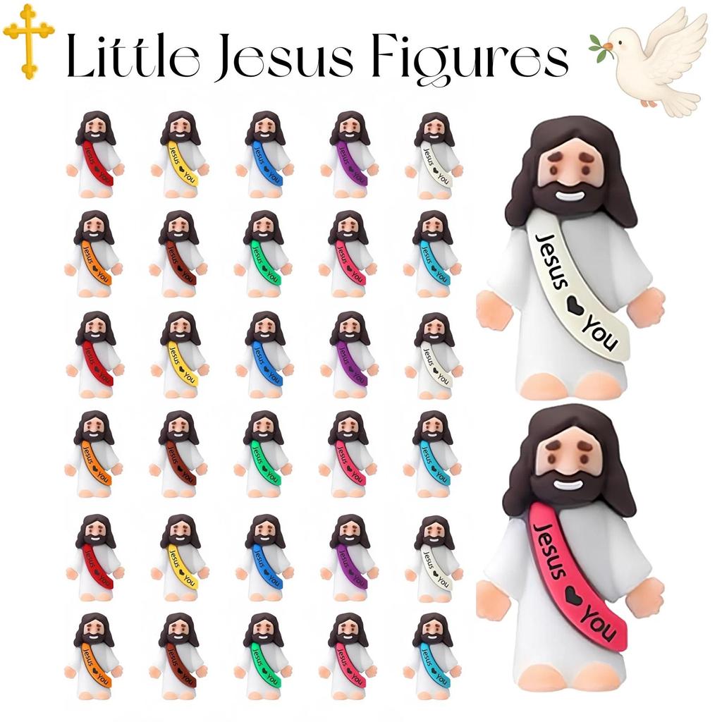 40-300 Pcs Jesus Love You Figures Baby Jesus Figurines in Bulk Little Jesus Figures for Hide and See