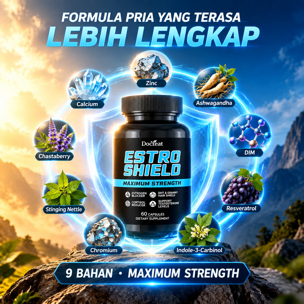 Docfeat Estro Shield Suplemen Pria 60 Kapsul Maximum Strength Zinc Ashwagandha DIM