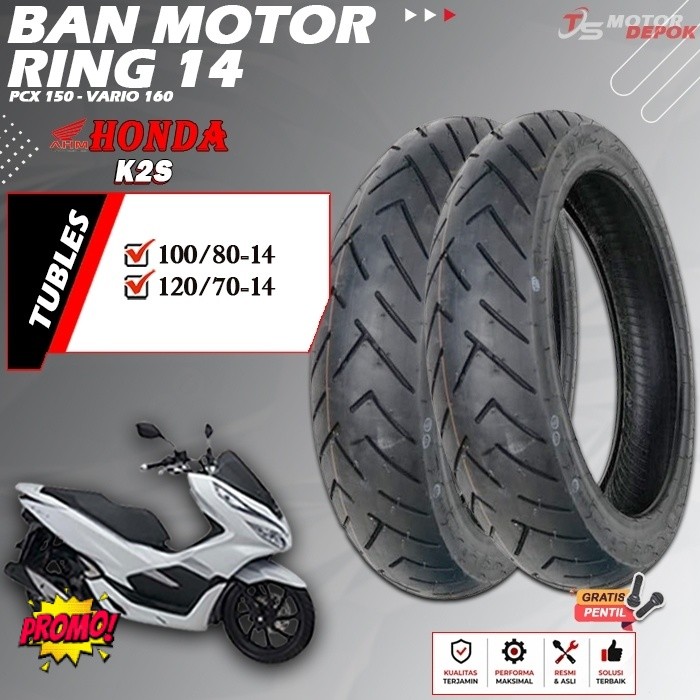 BAN MOTOR RING 14 TUBLES AHM FEDERAL K2S BAN MOTOR TUBLESS PCX 150 VARIO 160 RING 14 TUBELESS