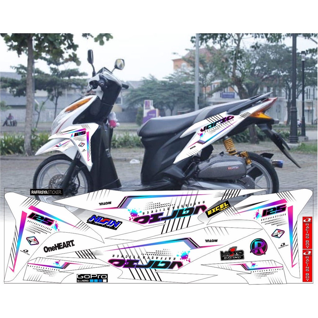 STRIPING VARIASI TERBARU VARIO 125 OLD PUTIH STIKER
