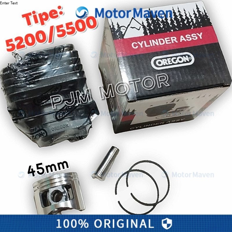 SIXSHOP 5200 5500 5800 OREGON Cylinder Blok Assy Komplit Mesin Chainsaw Senso Mini Kecil 2tak 52cc 5