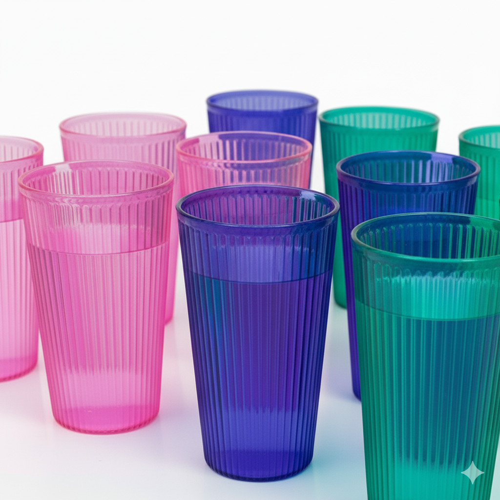 12 Pcs Gelas 400ml Mika Plastik Tahan Panas Cherin 3013 Gelas Minum Warna Warni Estetik Gelas Jus