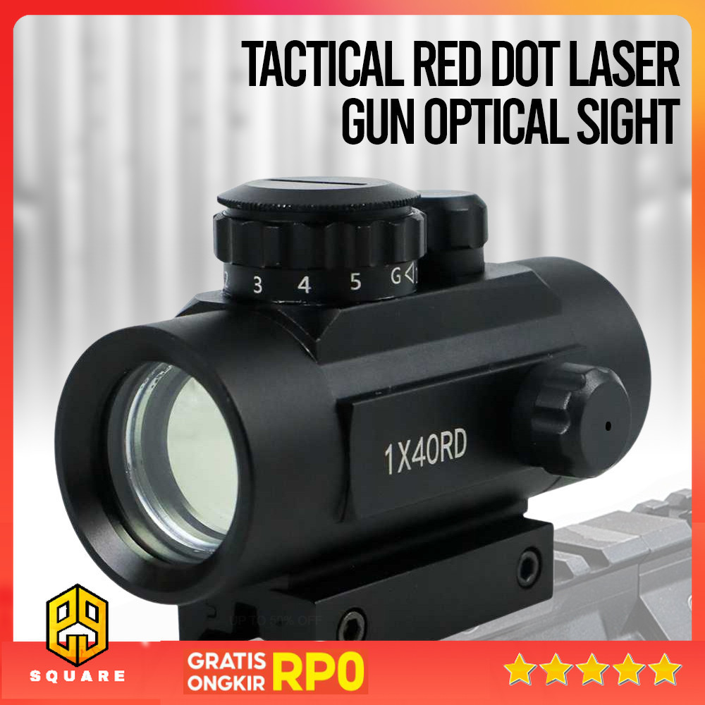 Bushnell Tactical Green Red Dot Laser Gun Optical Sight Airsoft Rifle - 1x40rd Original 99 Square