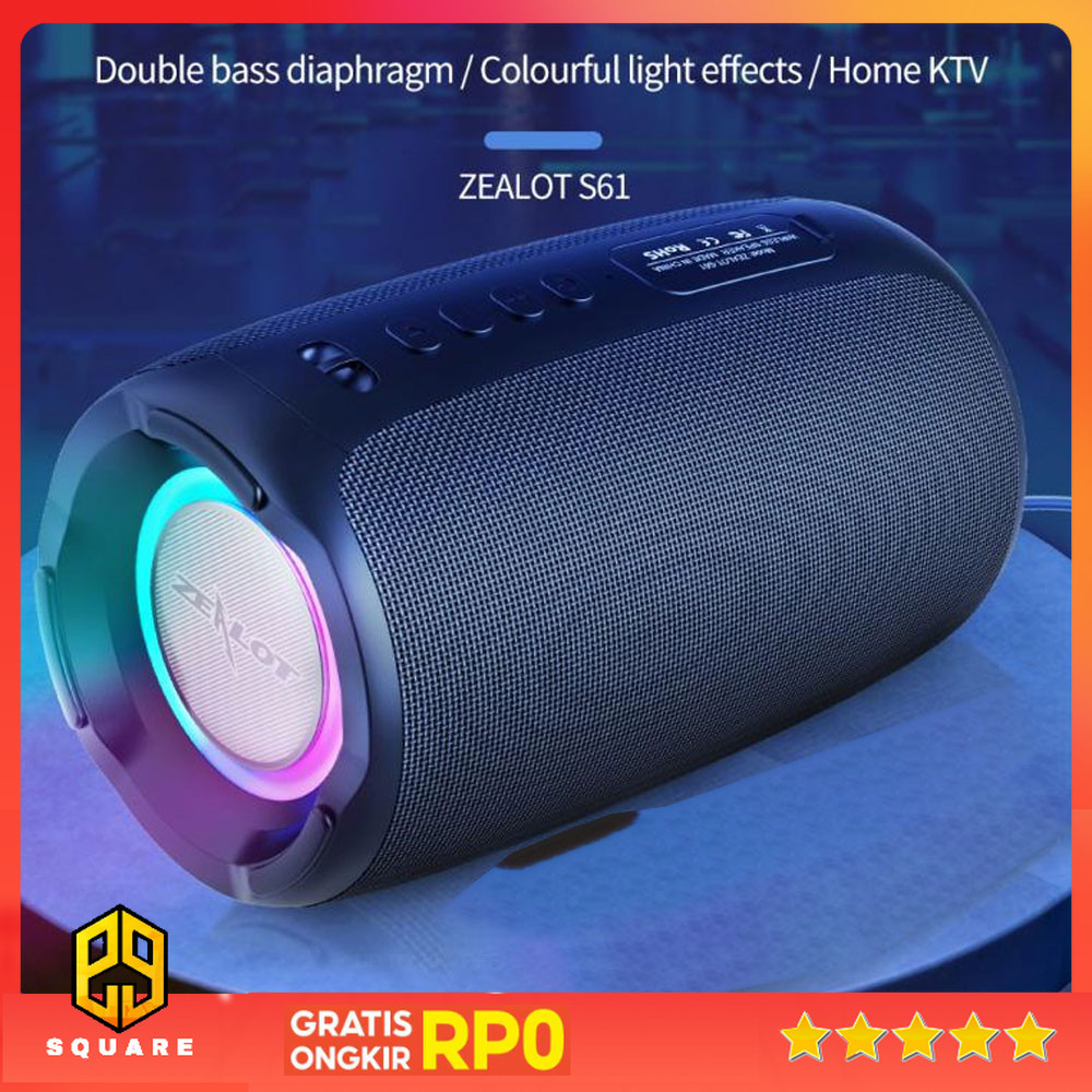 ZEALOT Portable Bluetooth Active Speaker RGB 10W - S61 Original 99 Square