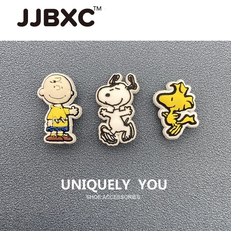Cross JJBXC charms Snoopy 3 Piece Set Cartoon Shoes Flower Cute Shoe Buckle Accessories for