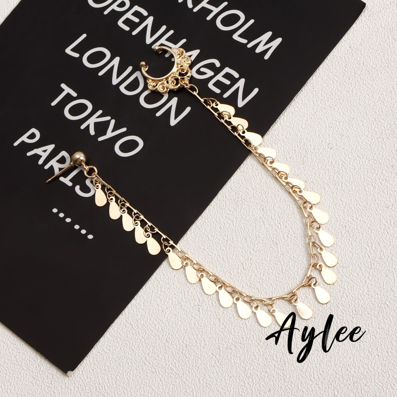 [Aylee]Cincin Hidung Rantai Emas Berbentuk Air Mata Untuk Wanita Siswa Anting Dan Anting Hidung Taha